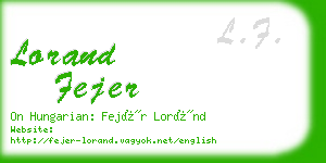 lorand fejer business card